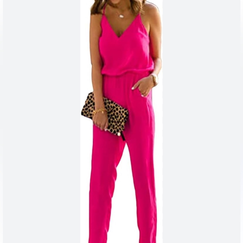 Evereve A New York Hot Pink Lilith Jumpsuit, Size S; New
